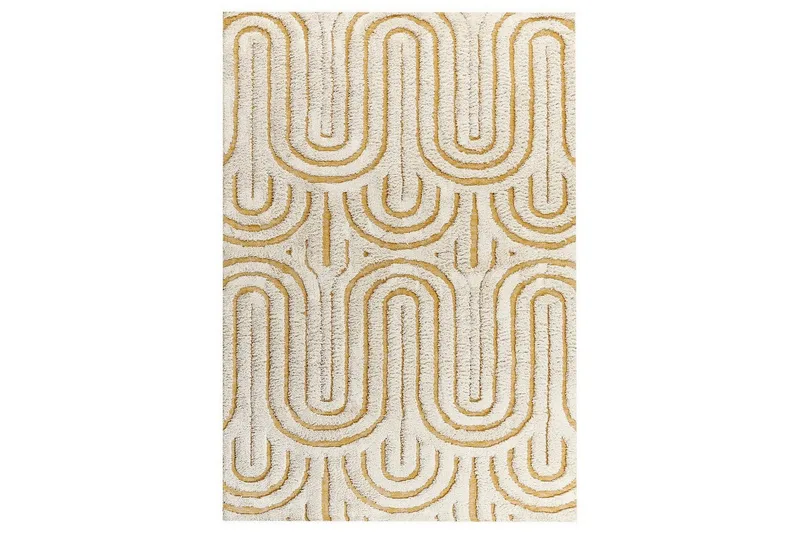 Matta Perai, Vit, Gul, 160x230 cm