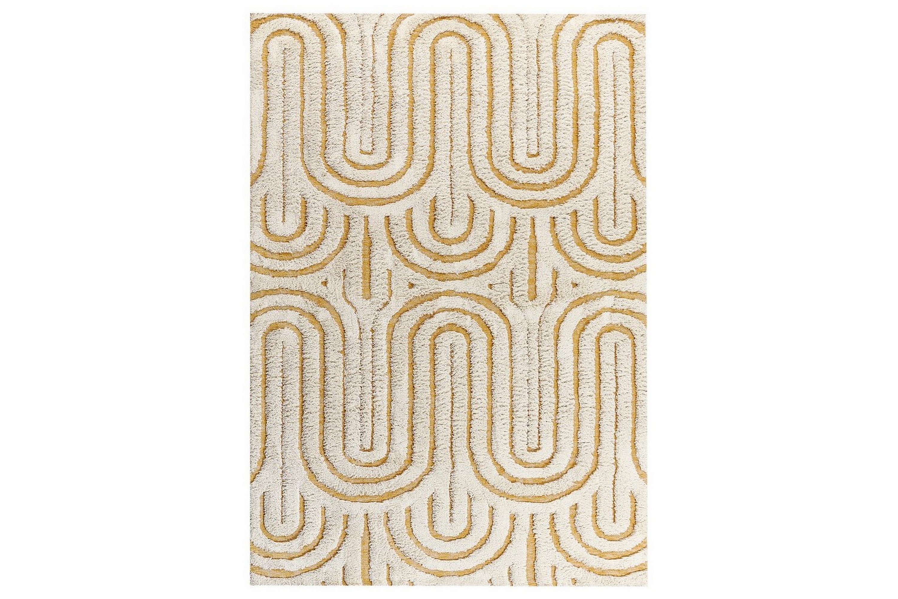 matta perai - vit, gul, 160x230 cm