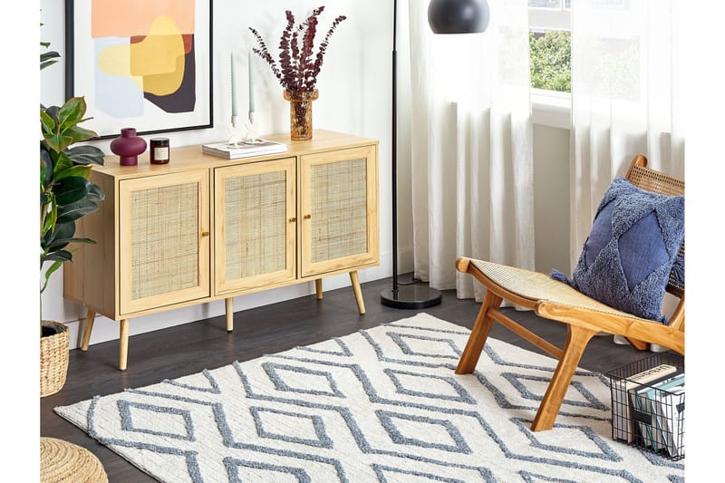 Menderes Ryamatta 160x230 cm - Beige - Textil & mattor - Matta - Modern matta - Bomullsmatta