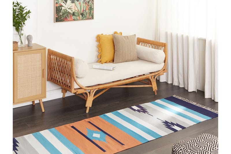 Noratus Bomullsmatta 80x300 cm - Blå - Textil & mattor - Matta - Modern matta - Bomullsmatta