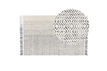 Omerli Ullmatta 140x200 cm - Svart/Vit - Textil & mattor - Matta - Modern matta - Ullmatta