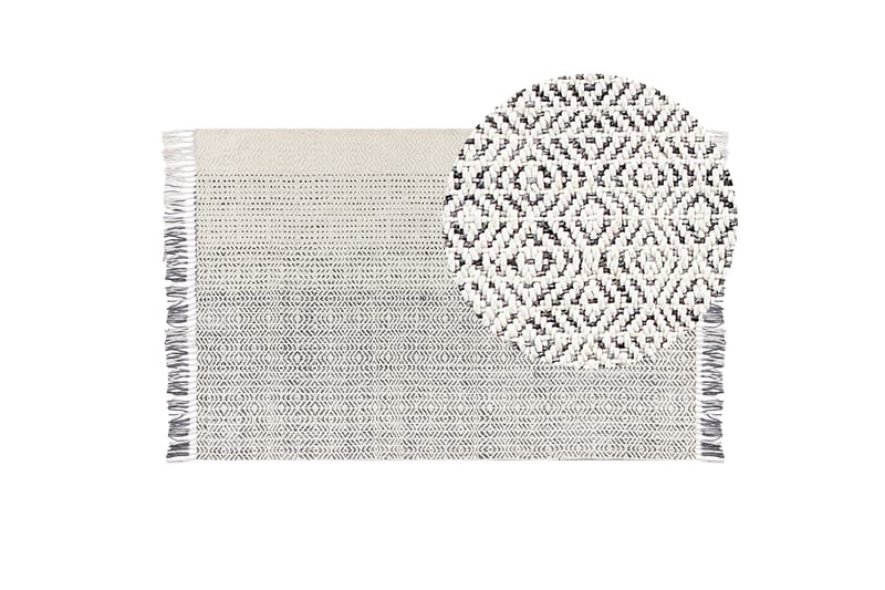 Omerli Ullmatta 140x200 cm - Svart/Vit - Textil & mattor - Matta - Modern matta - Ullmatta
