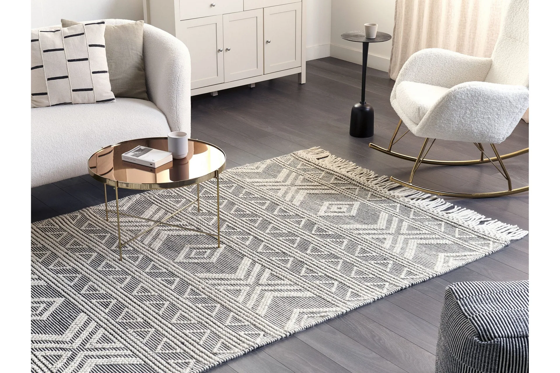 Pazar Ullmatta 160x230 cm - Svart/Vit