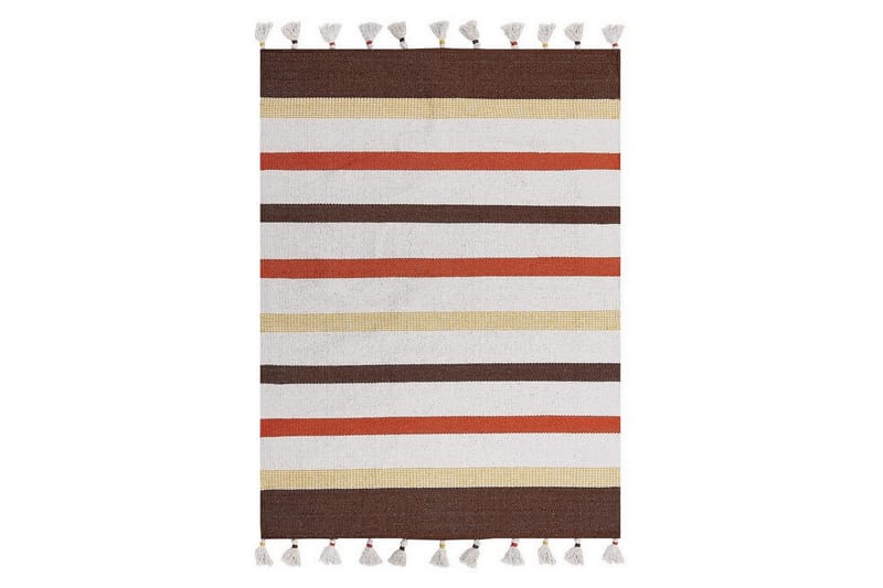 Plattvävd Hisarli, Brun, gul, orange, beige, 140x200 cm