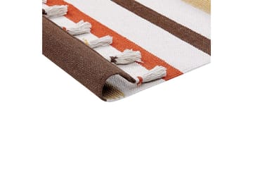 Plattvävd Hisarli - Brun, gul, orange, beige, 80x150 cm - Textil & mattor - Matta - Modern matta - Bomullsmatta