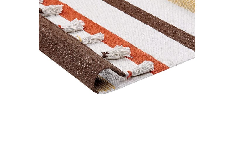 Plattvävd Hisarli - Brun, gul, orange, beige, 80x150 cm - Textil & mattor - Matta - Modern matta - Bomullsmatta