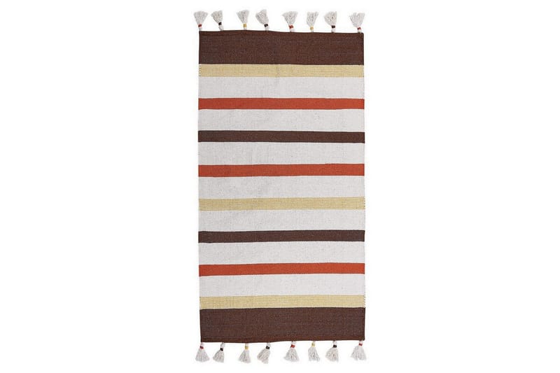 Plattvävd Hisarli - Brun, gul, orange, beige, 80x150 cm - Textil & mattor - Matta - Modern matta - Bomullsmatta