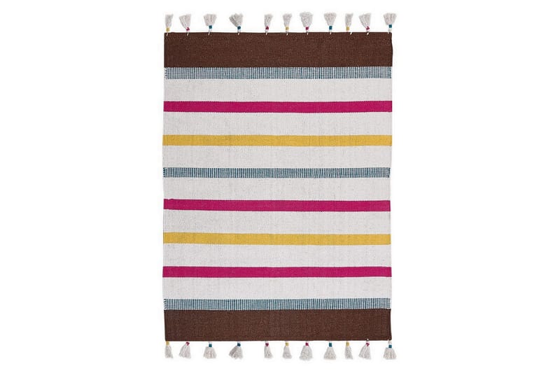 Plattvävd Hisarli - Flerfärgad, vit, brun, blå, orange, 140x200 cm - Textil & mattor - Matta - Modern matta - Bomullsmatta