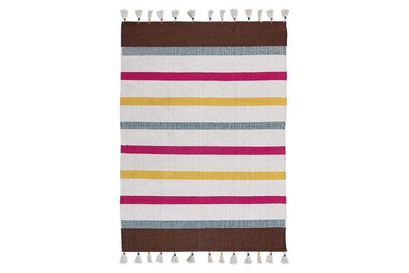 Plattvävd Hisarli - Flerfärgad, vit, brun, blå, orange, 160x230 cm - Textil & mattor - Matta - Modern matta - Bomullsmatta