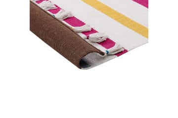 Plattvävd Hisarli - Flerfärgad, vit, brun, blå, orange, 80x150 cm - Textil & mattor - Matta - Modern matta - Bomullsmatta