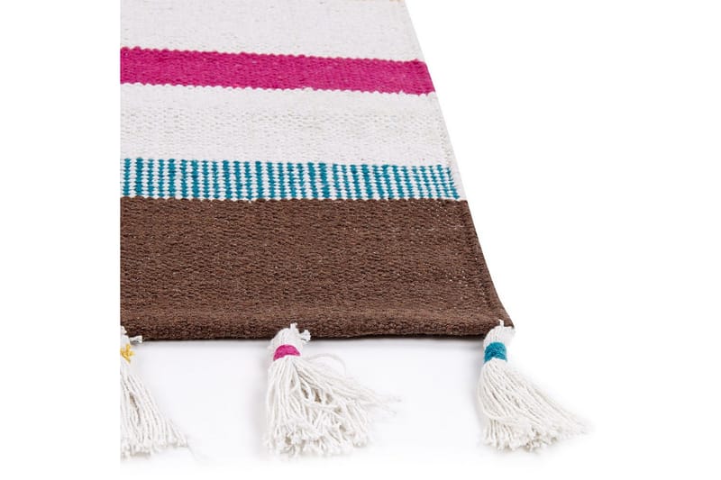 Plattvävd Hisarli - Flerfärgad, vit, brun, blå, orange, 80x150 cm - Textil & mattor - Matta - Modern matta - Bomullsmatta