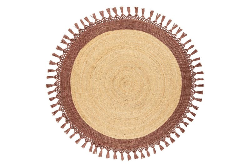 Plattvävd Marts, Beige, brun, 140x140 cm