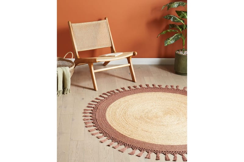 Plattvävd Marts - Beige, brun, 140x140 cm - Textil & mattor - Matta - Modern matta - Jutematta & hampamatta