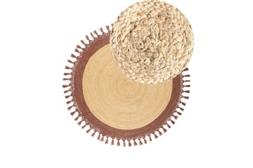 Plattvävd Marts - Beige, brun, 140x140 cm - Textil & mattor - Matta - Modern matta - Jutematta & hampamatta