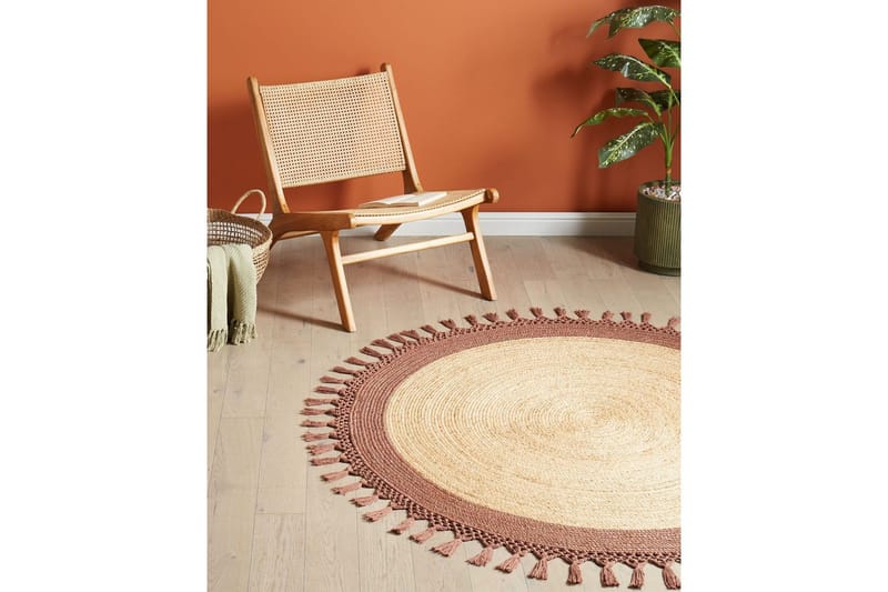 Plattvävd Marts - Beige, brun, 140x140 cm - Textil & mattor - Matta - Modern matta - Jutematta & hampamatta