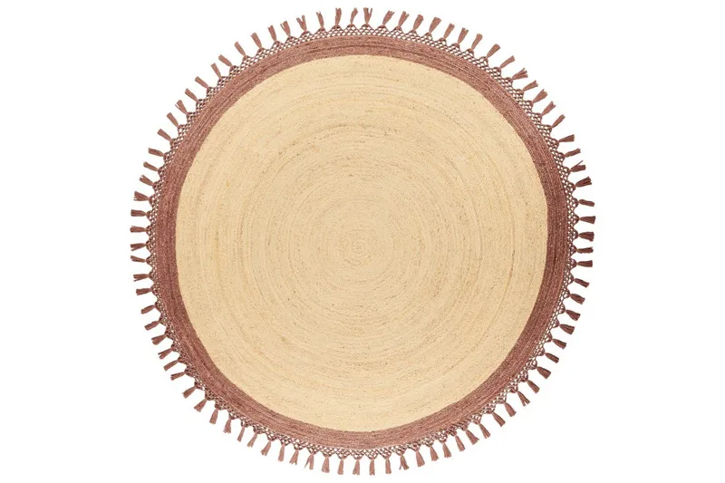 Plattvävd Marts, Beige, brun, 200x200 cm