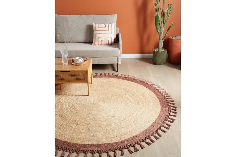 Plattvävd Marts - Beige, brun, 200x200 cm - Textil & mattor - Matta - Modern matta - Jutematta & hampamatta