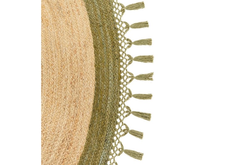 Plattvävd Marts - Beige, Grön, 200x200 cm - Textil & mattor - Matta - Modern matta - Jutematta & hampamatta