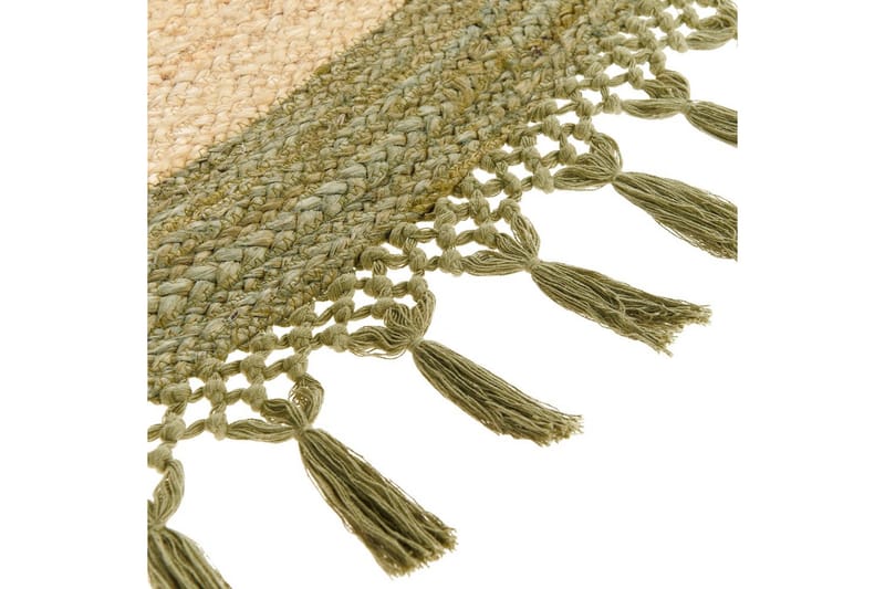 Plattvävd Marts - Beige, Grön, 200x200 cm - Textil & mattor - Matta - Modern matta - Jutematta & hampamatta