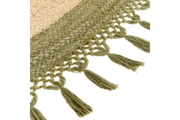 Plattvävd Marts - Beige, Grön, 200x200 cm - Textil & mattor - Matta - Modern matta - Jutematta & hampamatta