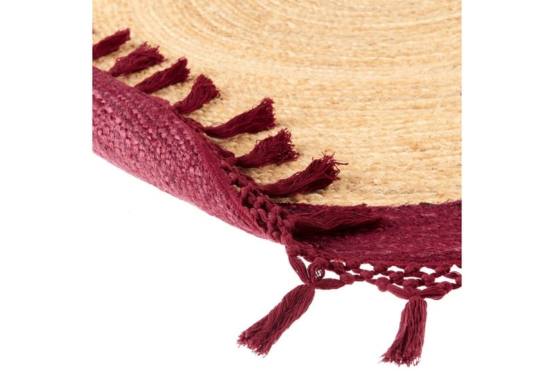 Plattvävd Marts - Beige, Röd, 140x140 cm - Textil & mattor - Matta - Modern matta - Jutematta & hampamatta
