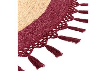 Plattvävd Marts - Beige, Röd, 200x200 cm - Textil & mattor - Matta - Modern matta - Jutematta & hampamatta