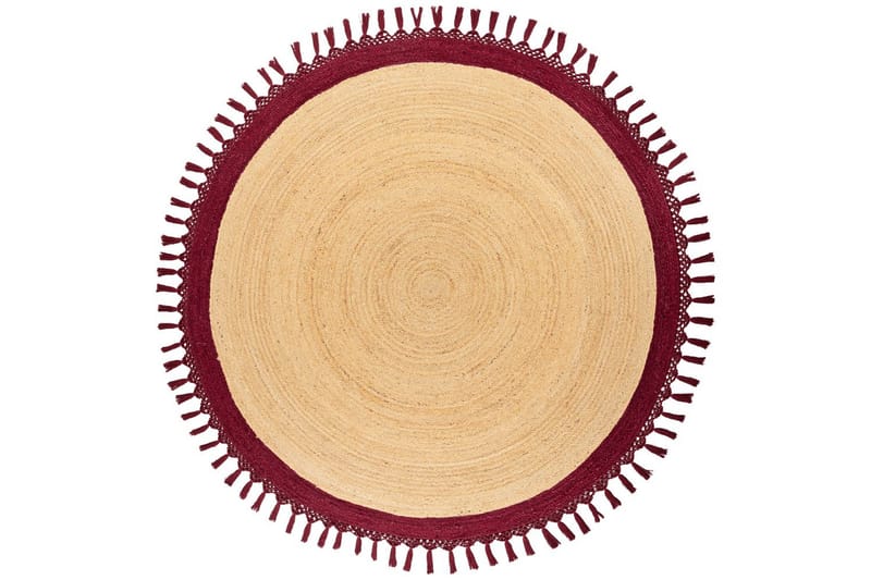 Plattvävd Marts - Beige, Röd, 200x200 cm - Textil & mattor - Matta - Modern matta - Jutematta & hampamatta