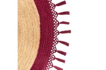 Plattvävd Marts - Beige, Röd, 200x200 cm - Textil & mattor - Matta - Modern matta - Jutematta & hampamatta