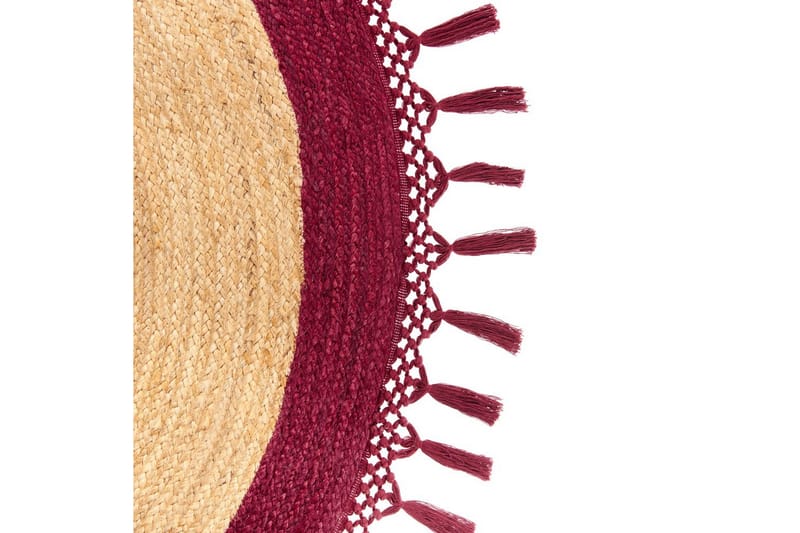 Plattvävd Marts - Beige, Röd, 200x200 cm - Textil & mattor - Matta - Modern matta - Jutematta & hampamatta
