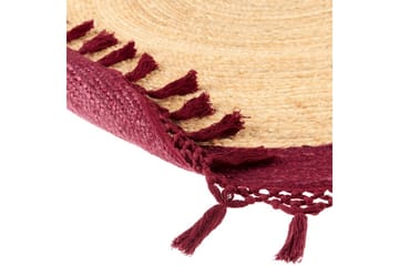 Plattvävd Marts - Beige, Röd, 200x200 cm - Textil & mattor - Matta - Modern matta - Jutematta & hampamatta