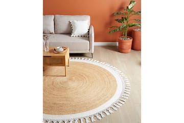 Plattvävd Marts - Beige, vit, 200x200 cm - Textil & mattor - Matta - Modern matta - Jutematta & hampamatta