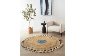 Plattvävd Obakoy - Beige, blå - Textil & mattor - Matta - Modern matta - Jutematta & hampamatta