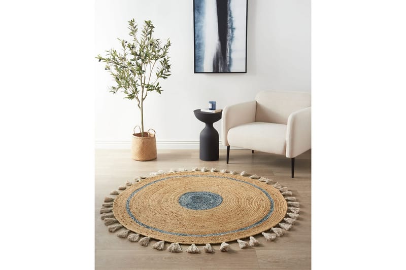 Plattvävd Obakoy - Beige, blå - Textil & mattor - Matta - Modern matta - Jutematta & hampamatta