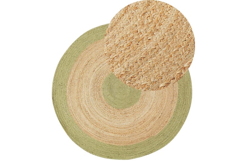 Plattvävd Yayalar - Beige, Grön - Textil & mattor - Matta - Modern matta - Jutematta & hampamatta