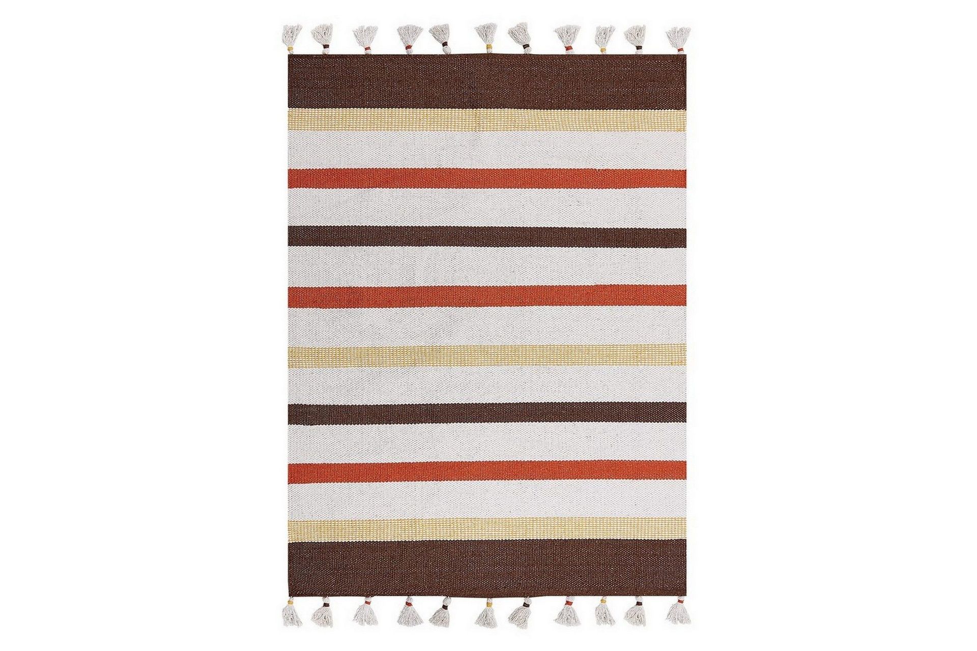 Plattv&auml;vd Hisarli - Brun, gul, orange, beige, 140x200 cm