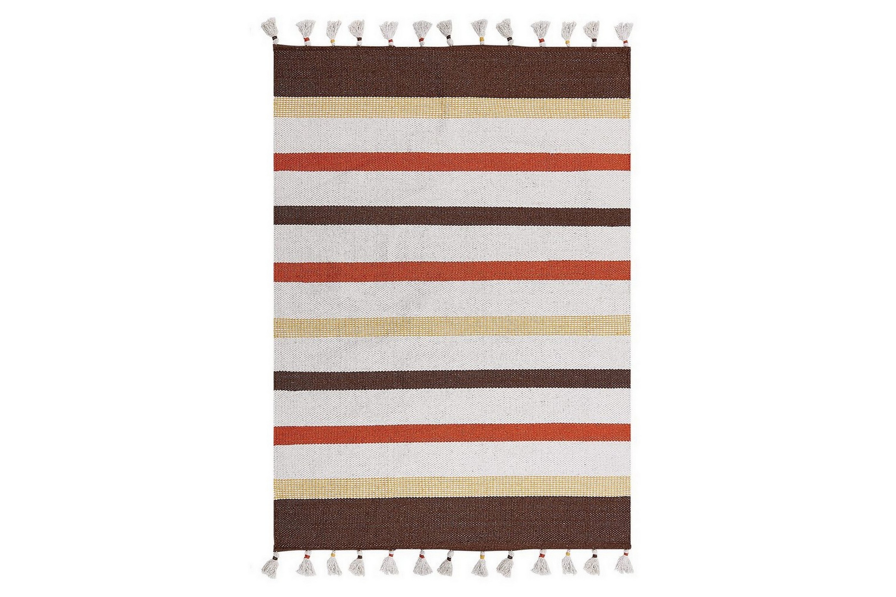 plattvävd hisarli - brun, gul, orange, beige, 160x230 cm