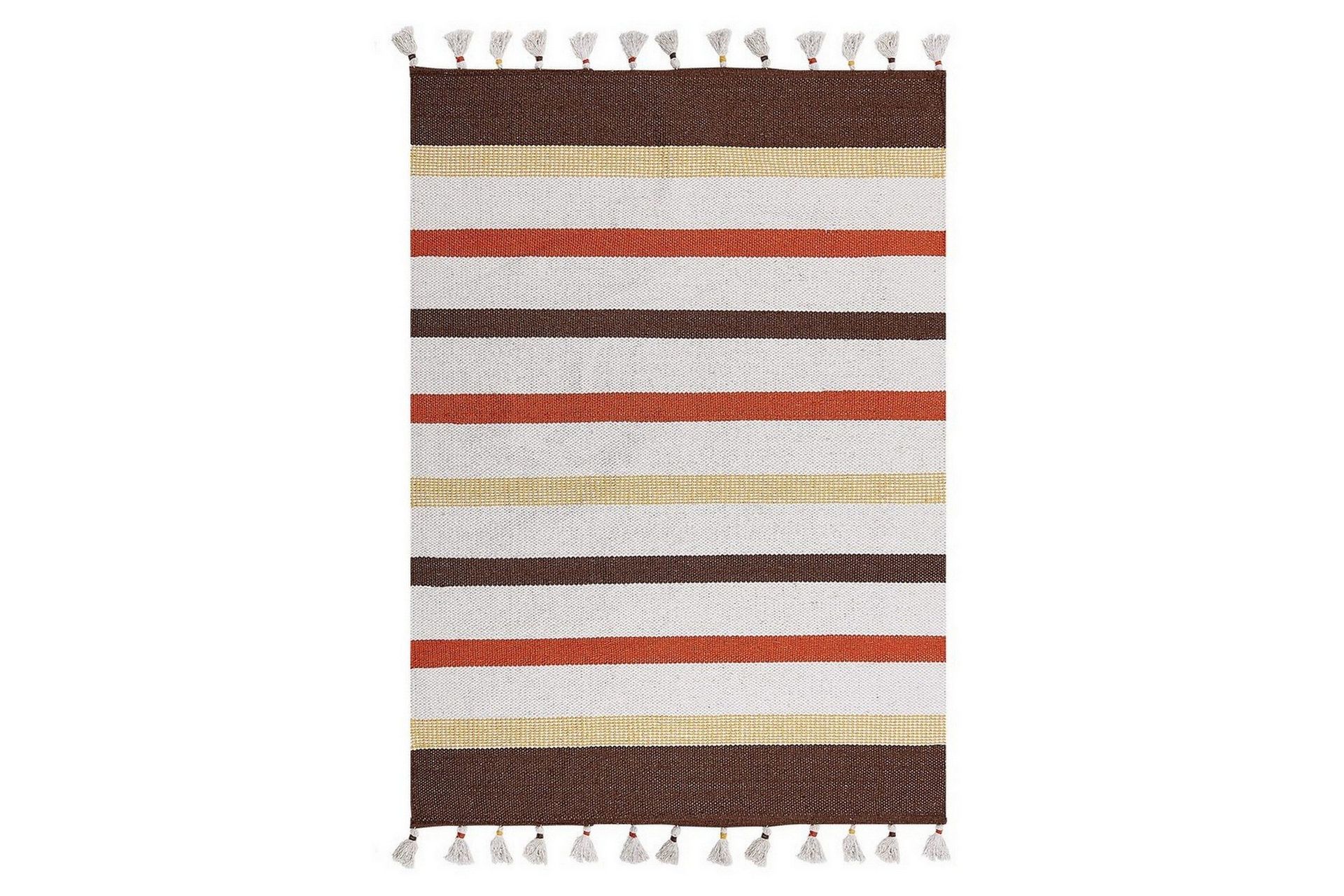 plattvävd hisarli - brun, gul, orange, beige, 160x230 cm