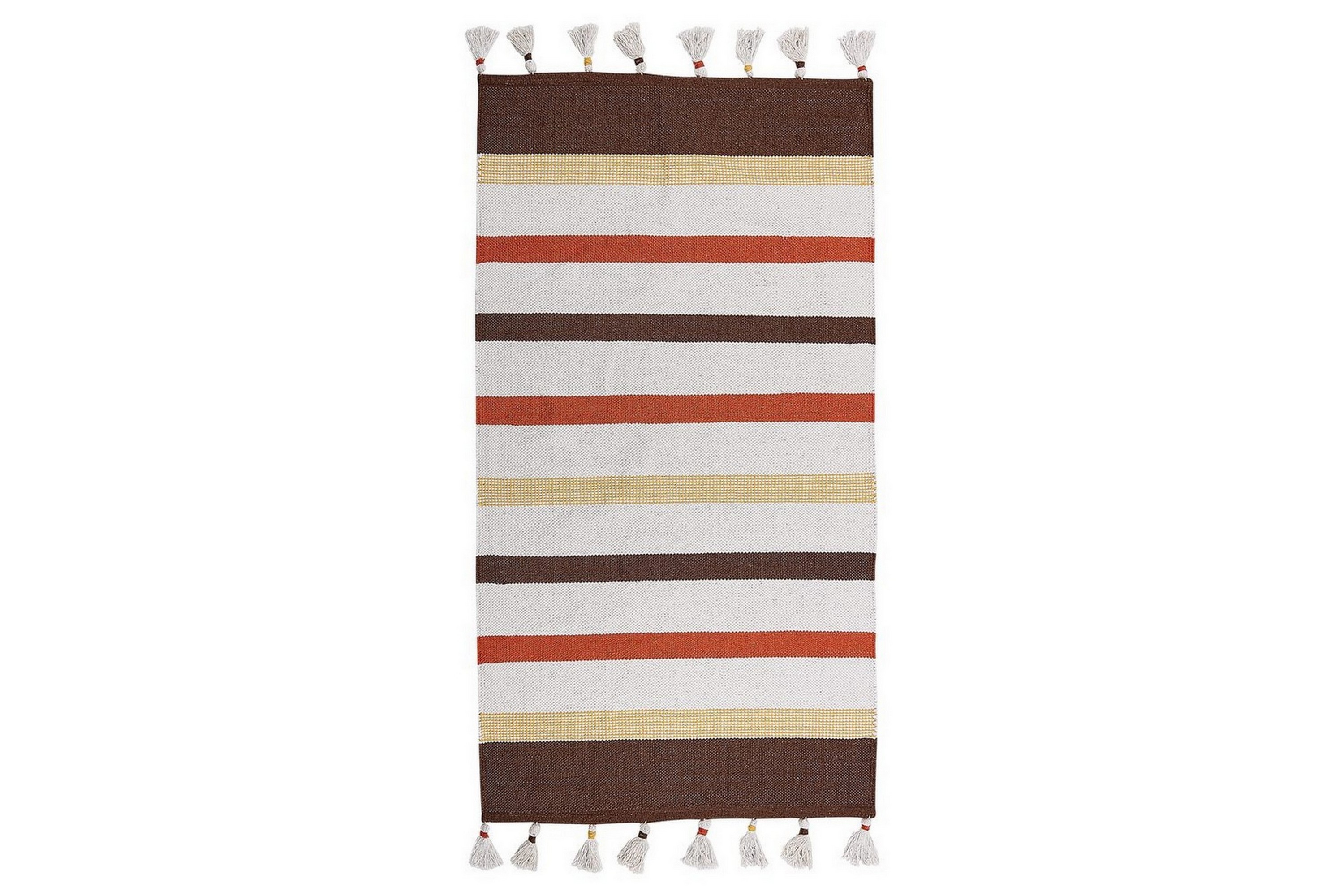 plattvävd hisarli - brun, gul, orange, beige, 80x150 cm