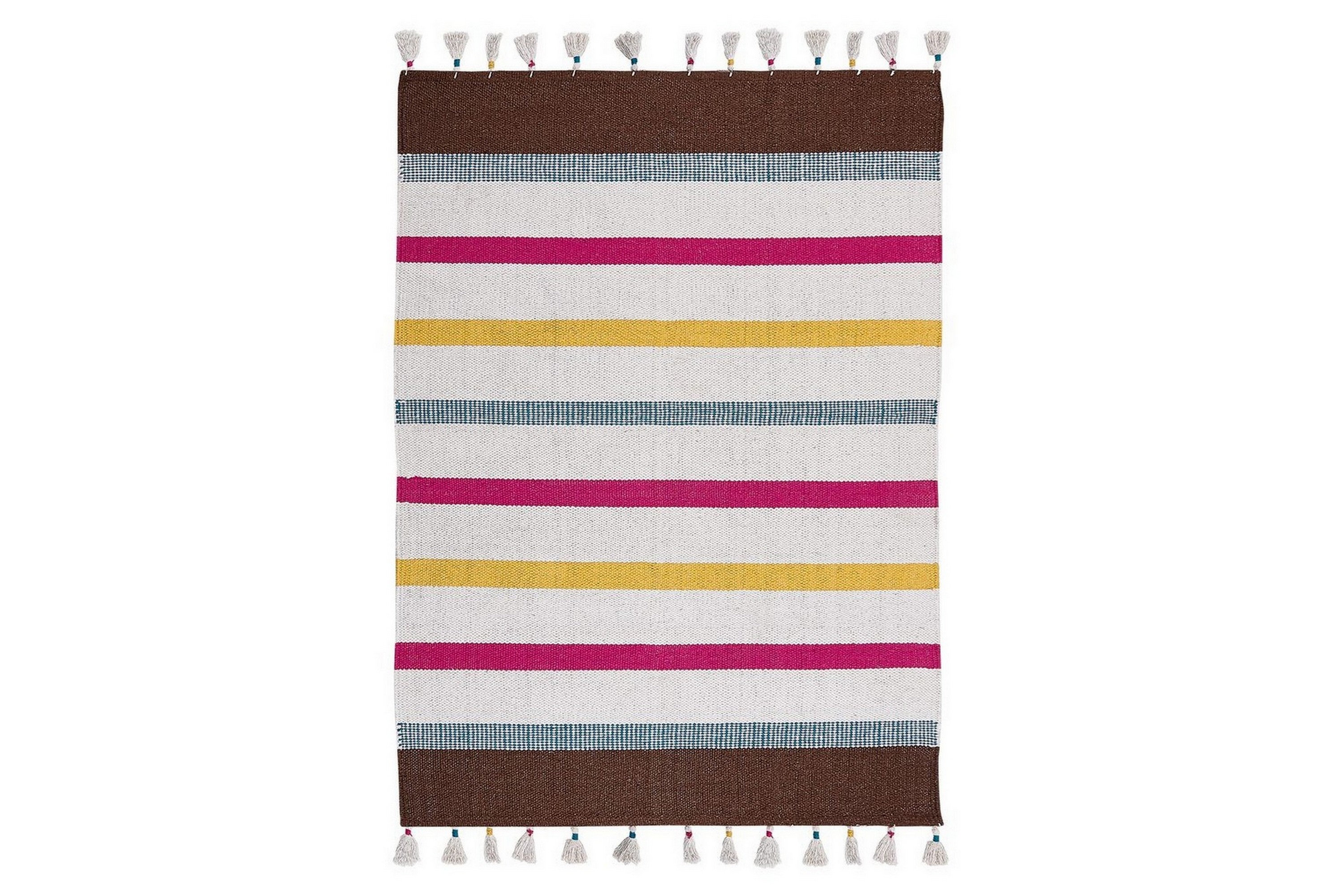 plattvävd hisarli - flerfärgad, vit, brun, blå, orange, 160x230 cm