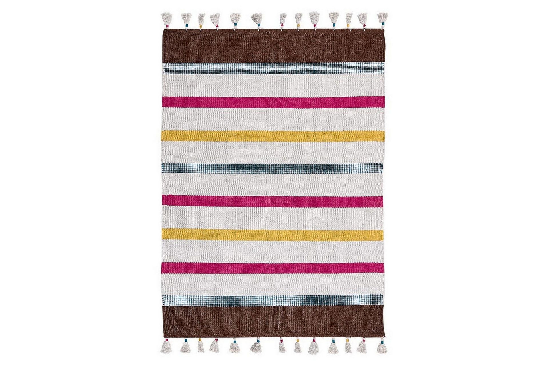 Plattv&auml;vd Hisarli - Flerf&auml;rgad, vit, brun, bl&aring;, orange, 160x230 cm