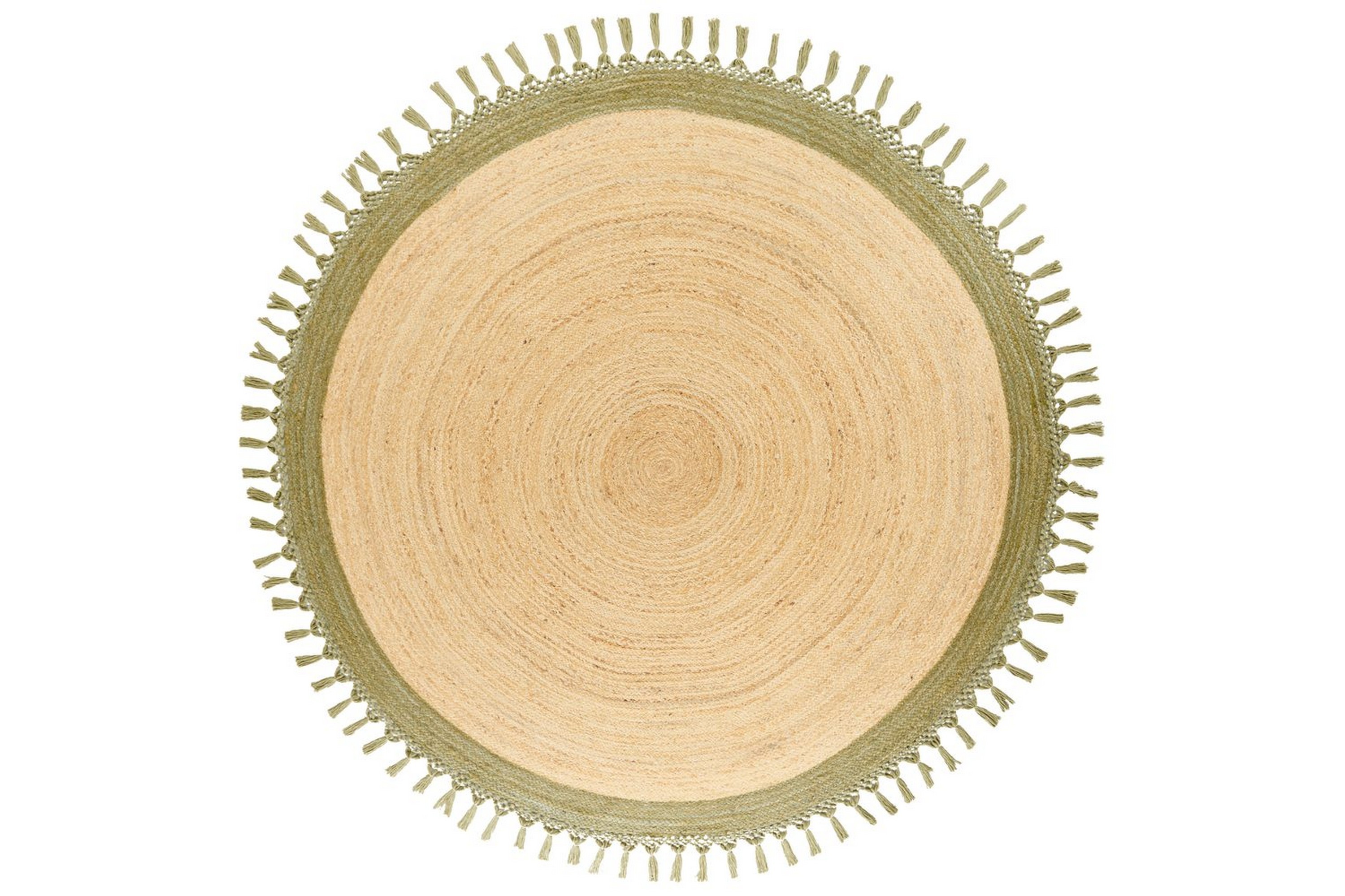 plattvävd marts - beige, grön, 200x200 cm