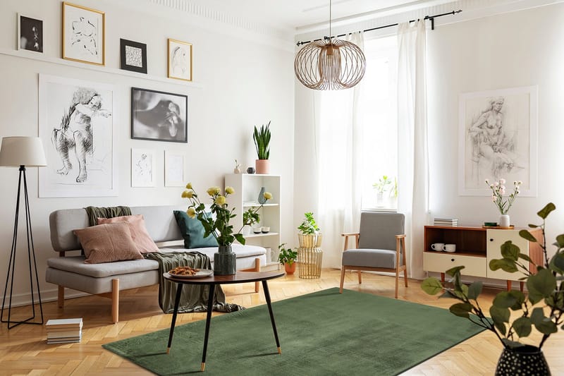 Cozy Ryamatta 200x290 cm Rektangulär - Grön - Textil & mattor - Matta - Modern matta - Ryamatta