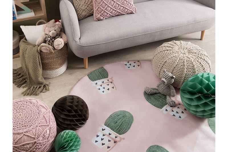 Ryamatta Eldivan 120x120 cm - Rosa - Textil & mattor - Matta - Modern matta - Ryamatta