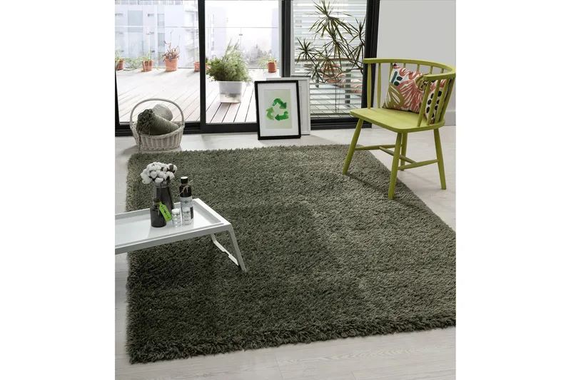 Floki Ryamatta 133x190 cm Rektangulär - Smaragdgrön - Textil & mattor - Matta - Modern matta - Ryamatta