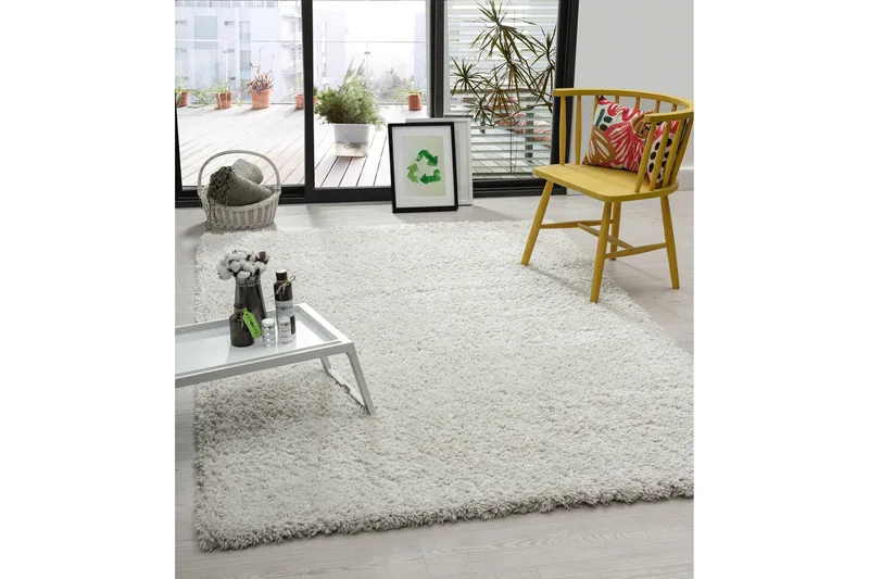 Floki Ryamatta 133x190 cm Rektangulär - Vit - Textil & mattor - Matta - Modern matta - Ryamatta