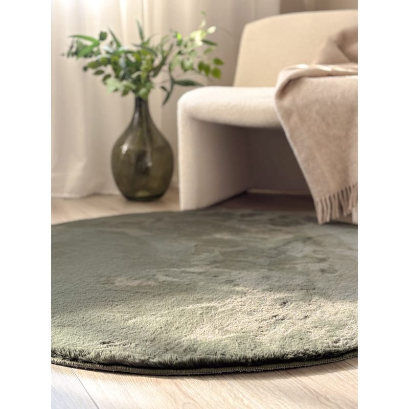 Ryamatta Heaven Rund - 120x120 cm, Grön - Textil & mattor - Matta - Modern matta - Ryamatta