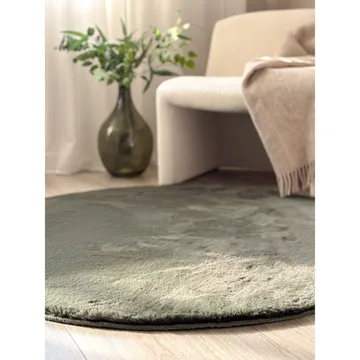 Ryamatta Heaven Rund - 120x120 cm, Grön - Textil & mattor - Matta - Modern matta - Ryamatta