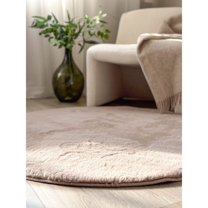 Ryamatta Heaven Rund - 120x120 cm, Taupe - Textil & mattor - Matta - Modern matta - Ryamatta