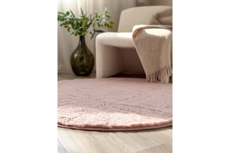 Heaven Ryamatta 120 cm Rund - Rosa - Textil & mattor - Matta - Modern matta - Ryamatta