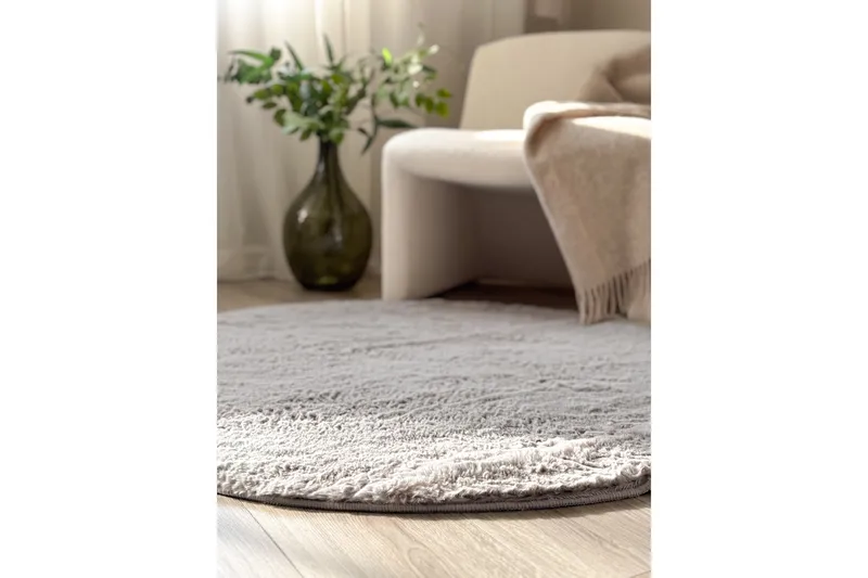 Heaven Ryamatta 200 cm Rund Grå - Grå - Textil & mattor - Matta - Modern matta - Ryamatta